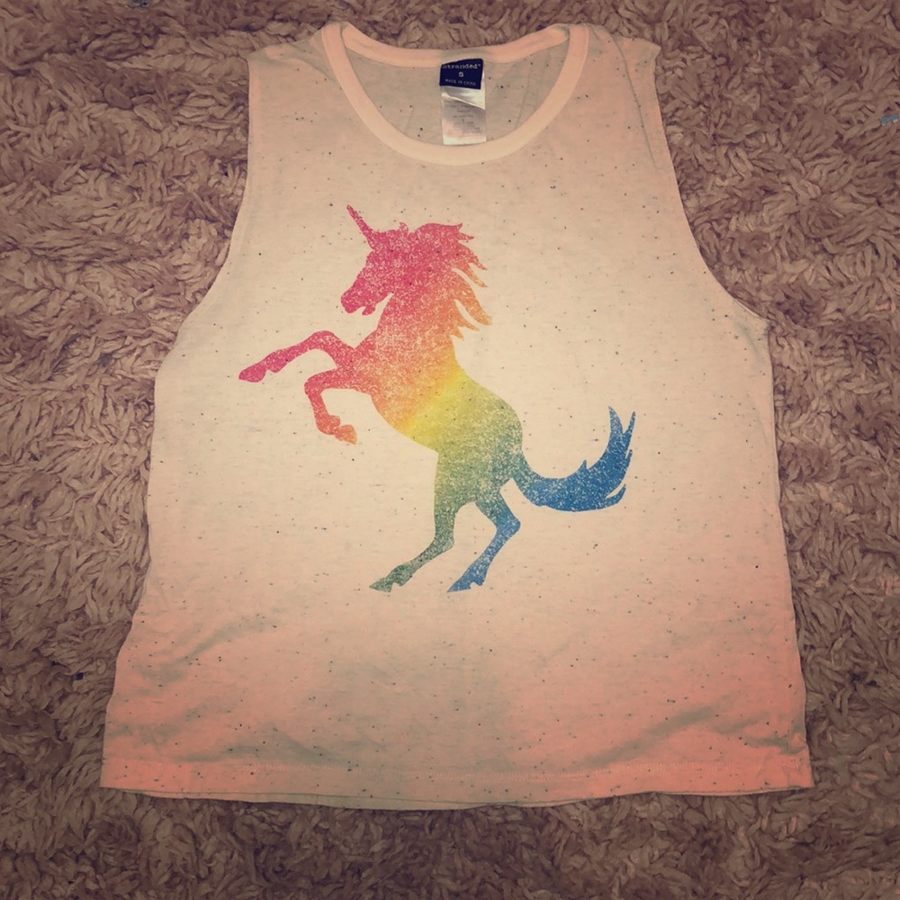 rainbow unicorn muscle t-shirt